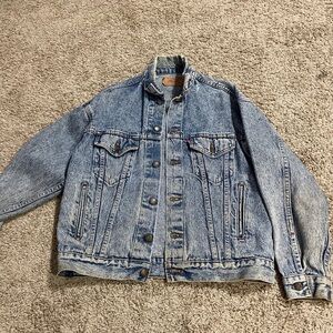 Vintage Levi's Blue Denim Trucker Jacket Women Medium Made in USA 80s-90s Blue